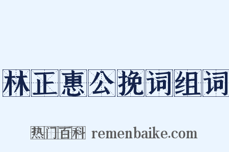 林正惠公挽词组词是什么意思的图片